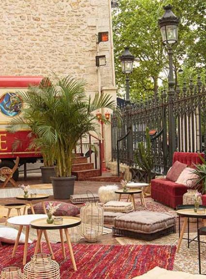 The Cirque d'Hiver summer terrace is a gypsy guinguette...